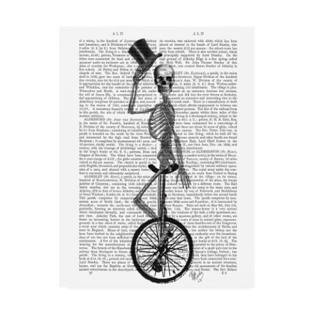 Trademark Fine Art Fab Funky 'Skeleton On Unicycle' Canvas Art, 14x19 WAG12760-C1419GG